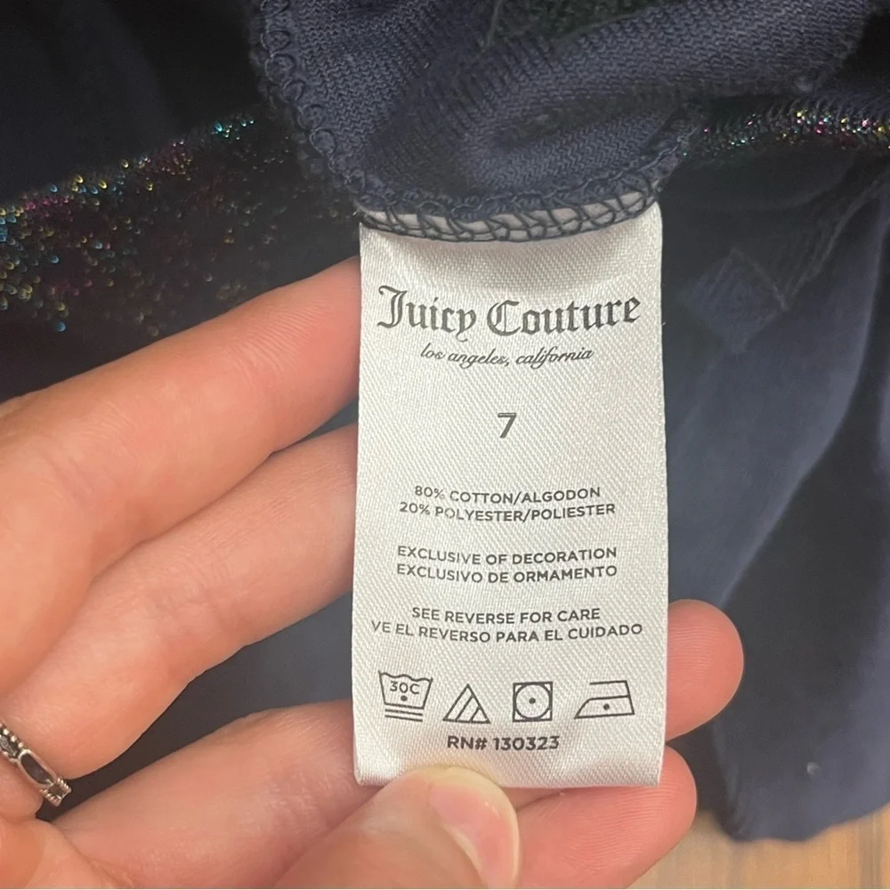 Juicy Couture velour velvet tracksuit with sparkle glitter trim pants